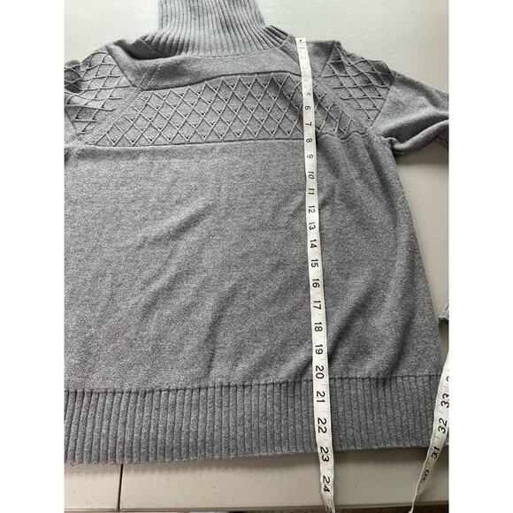 Banana Republic Sweater Cowl Neck Long Sleeve Pullover Knitted Gray M Cozy Winte - Picture 10 of 11